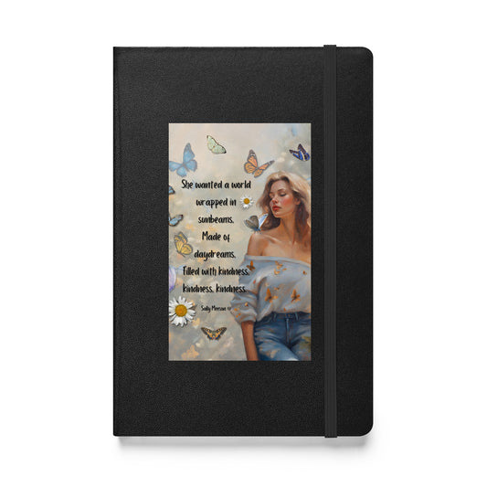 'Kindness' hardcover bound notebook with impressionist oil style artwork and quote by writer Sally Meeson