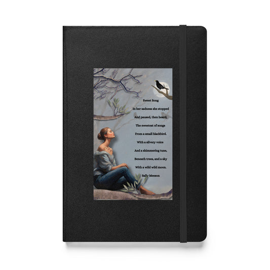 'Sweet Song' hardcover bound notebook with impressionist oil style artwork and original poem by writer Sally Meeson