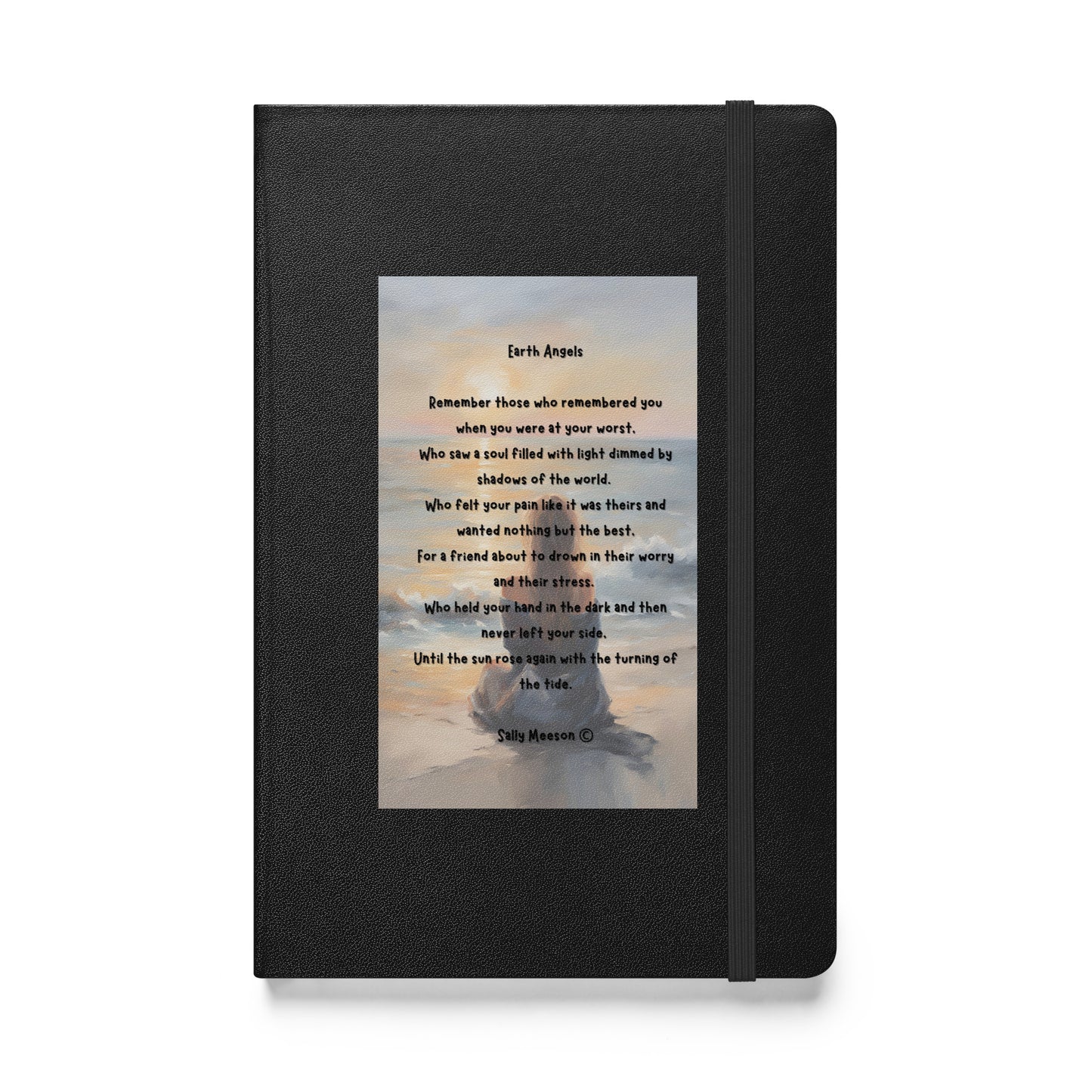 'Earth Angels' hardcover bound notebook with impressionist oil style artwork and original poem by writer Sally Meeson