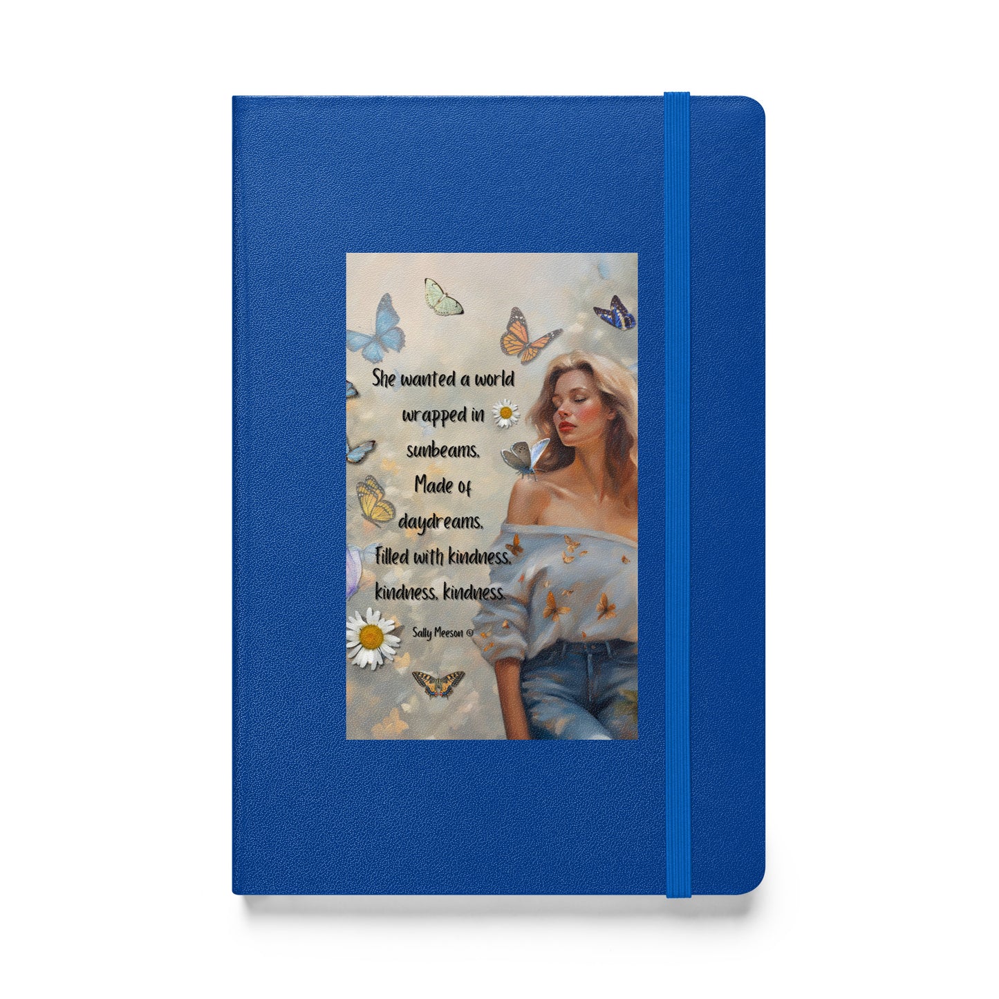 'Kindness' hardcover bound notebook with impressionist oil style artwork and quote by writer Sally Meeson