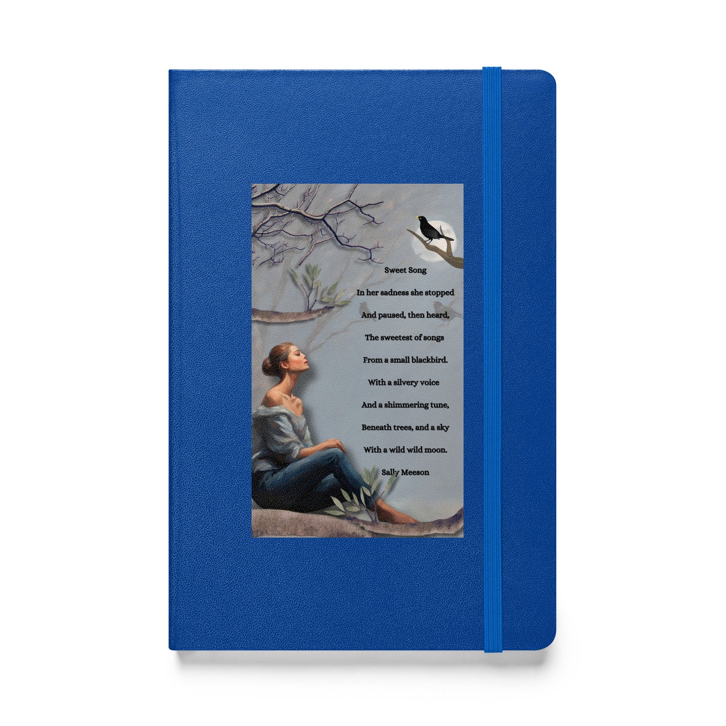 'Sweet Song' hardcover bound notebook with impressionist oil style artwork and original poem by writer Sally Meeson