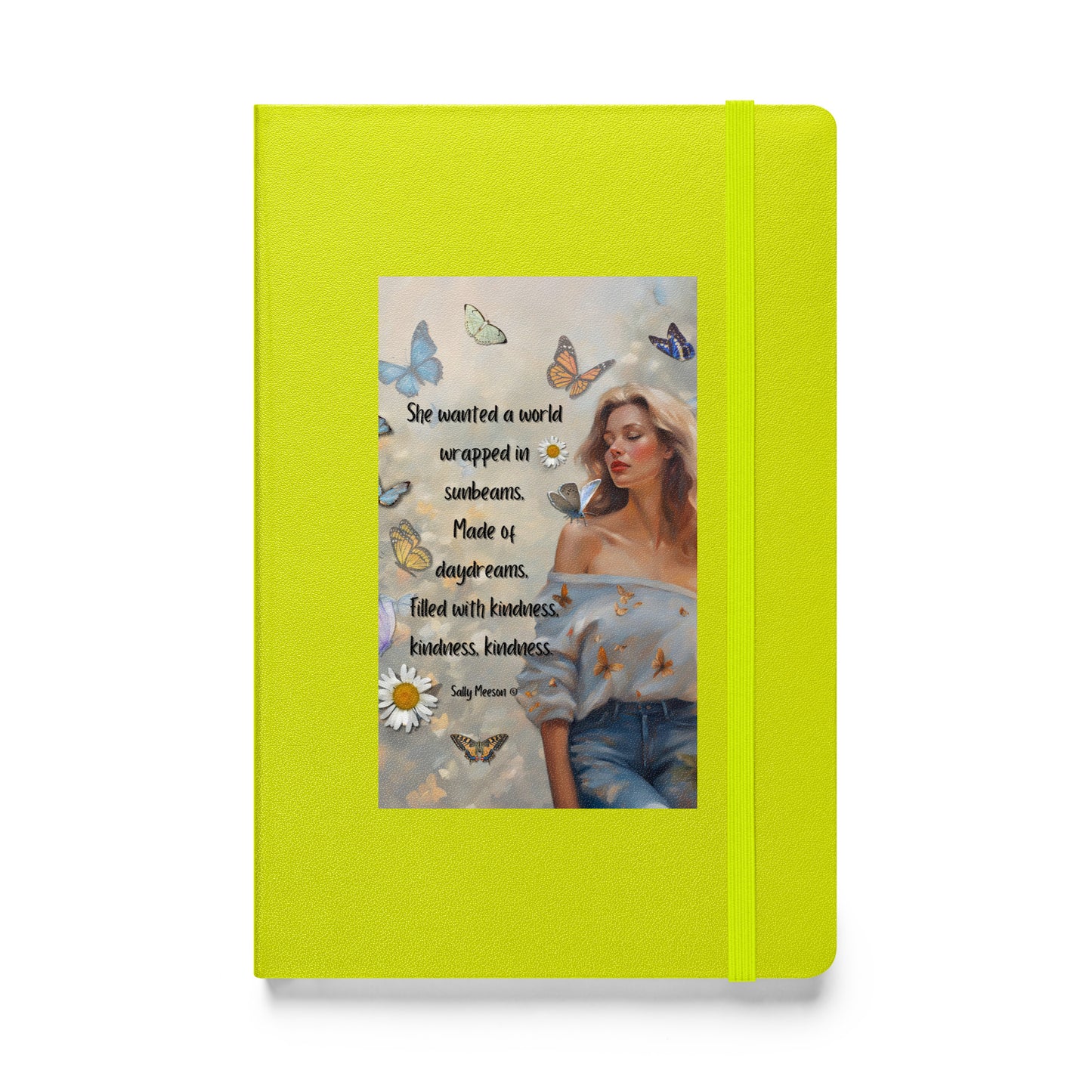 'Kindness' hardcover bound notebook with impressionist oil style artwork and quote by writer Sally Meeson