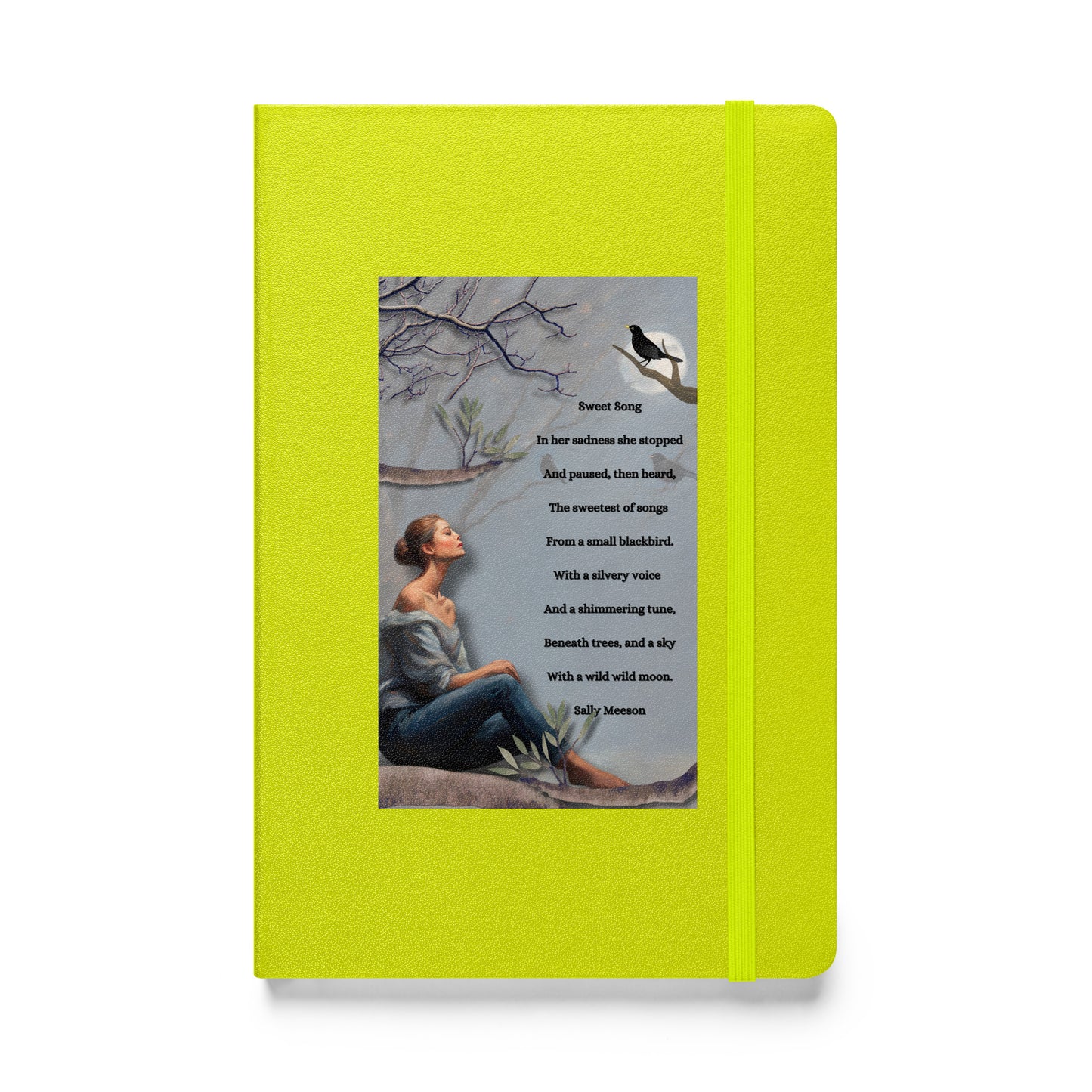 'Sweet Song' hardcover bound notebook with impressionist oil style artwork and original poem by writer Sally Meeson