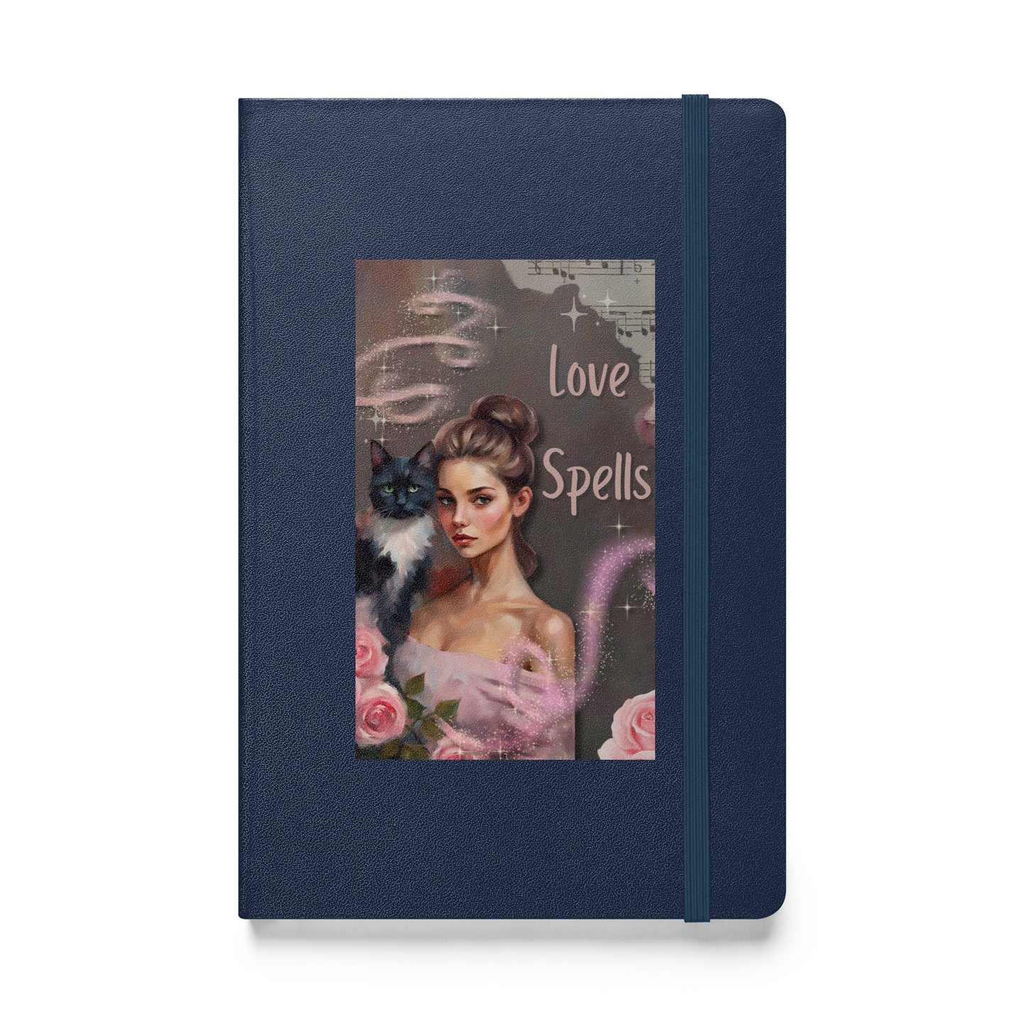 'Love Spells' hardcover bound notebook with impressionist oil style artwork