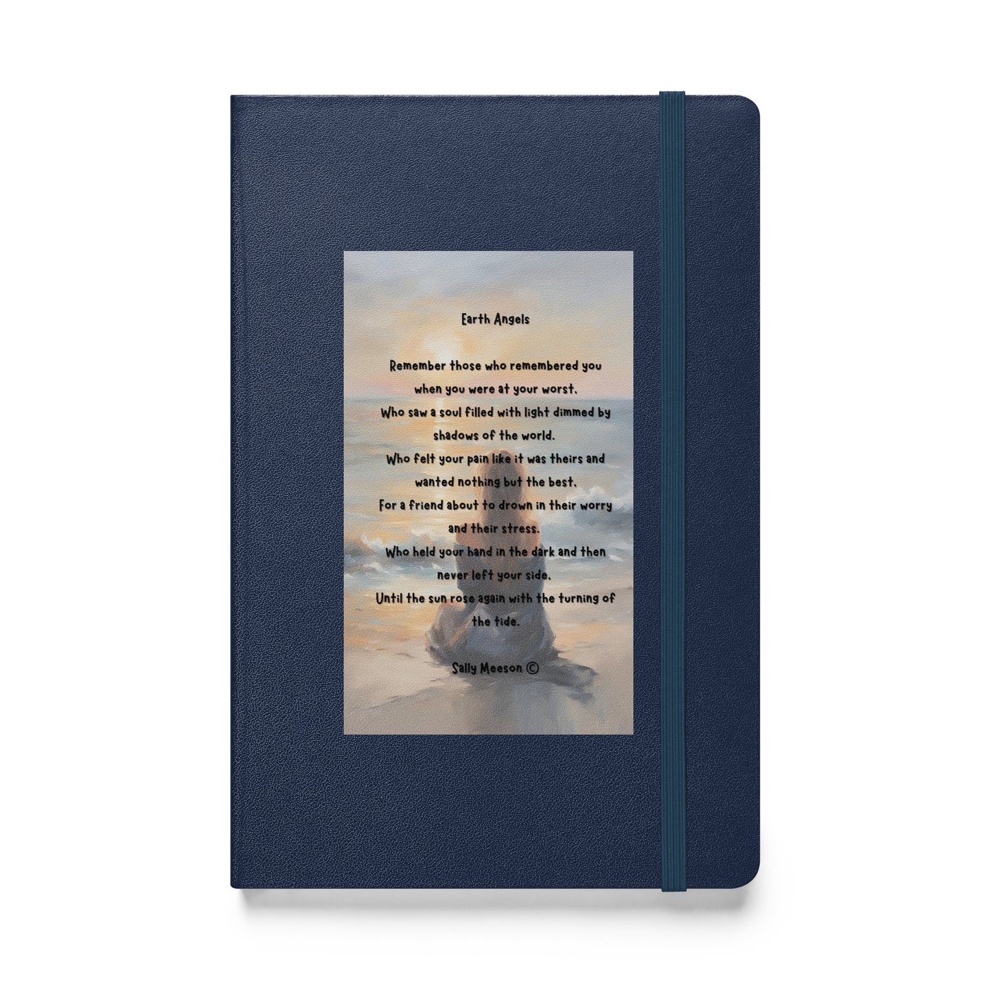 'Earth Angels' hardcover bound notebook with impressionist oil style artwork and original poem by writer Sally Meeson