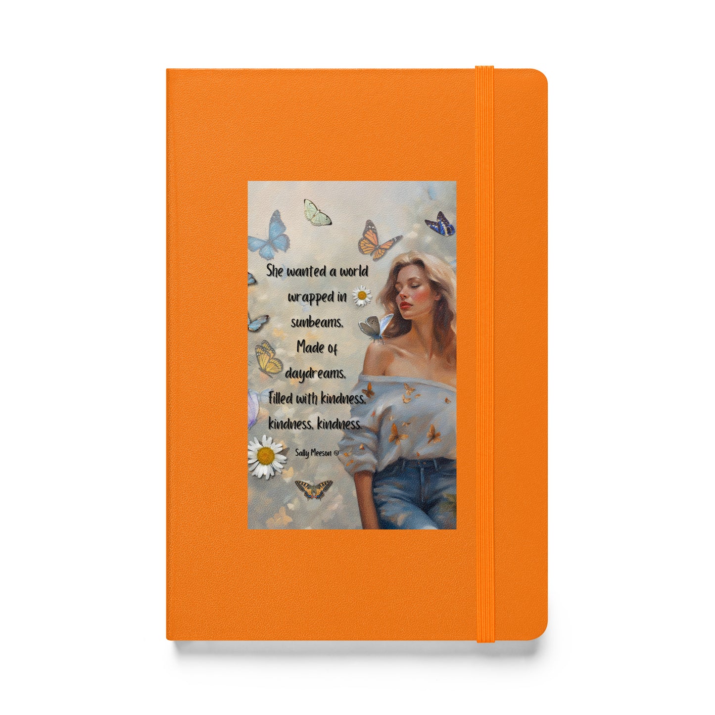 'Kindness' hardcover bound notebook with impressionist oil style artwork and quote by writer Sally Meeson