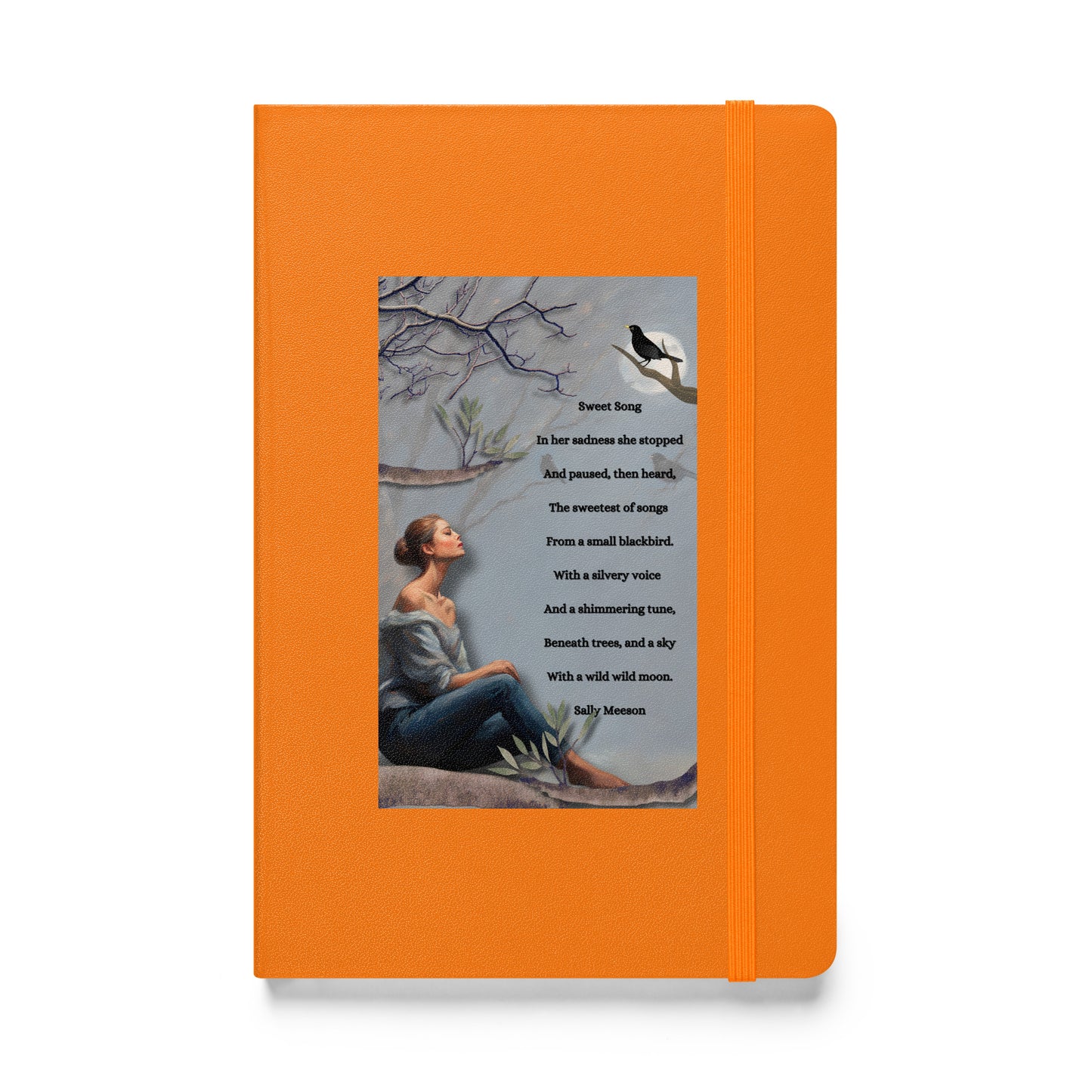 'Sweet Song' hardcover bound notebook with impressionist oil style artwork and original poem by writer Sally Meeson