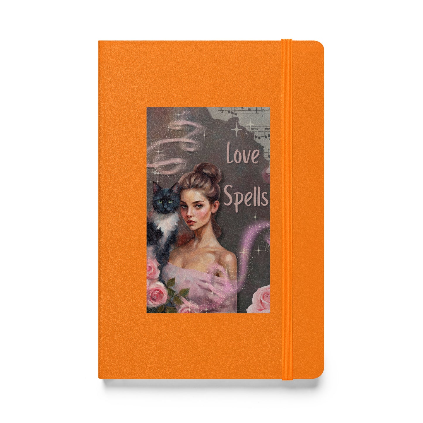 'Love Spells' hardcover bound notebook with impressionist oil style artwork