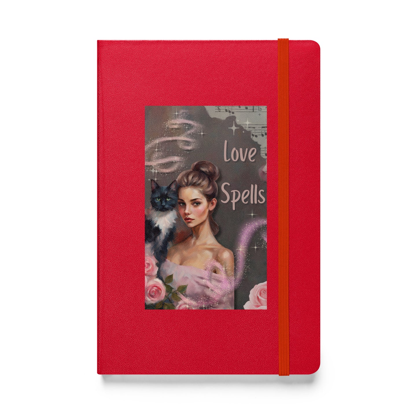 'Love Spells' hardcover bound notebook with impressionist oil style artwork