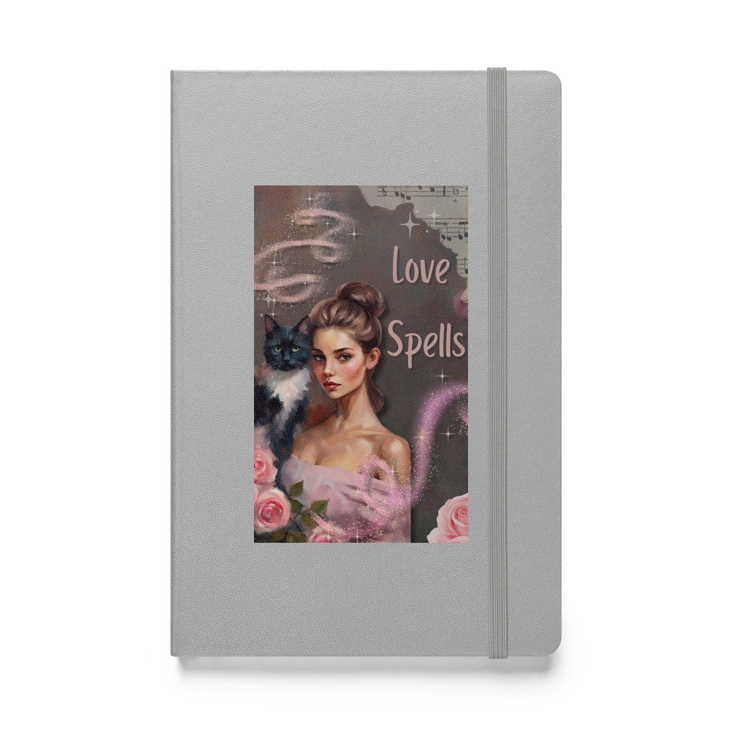 'Love Spells' hardcover bound notebook with impressionist oil style artwork