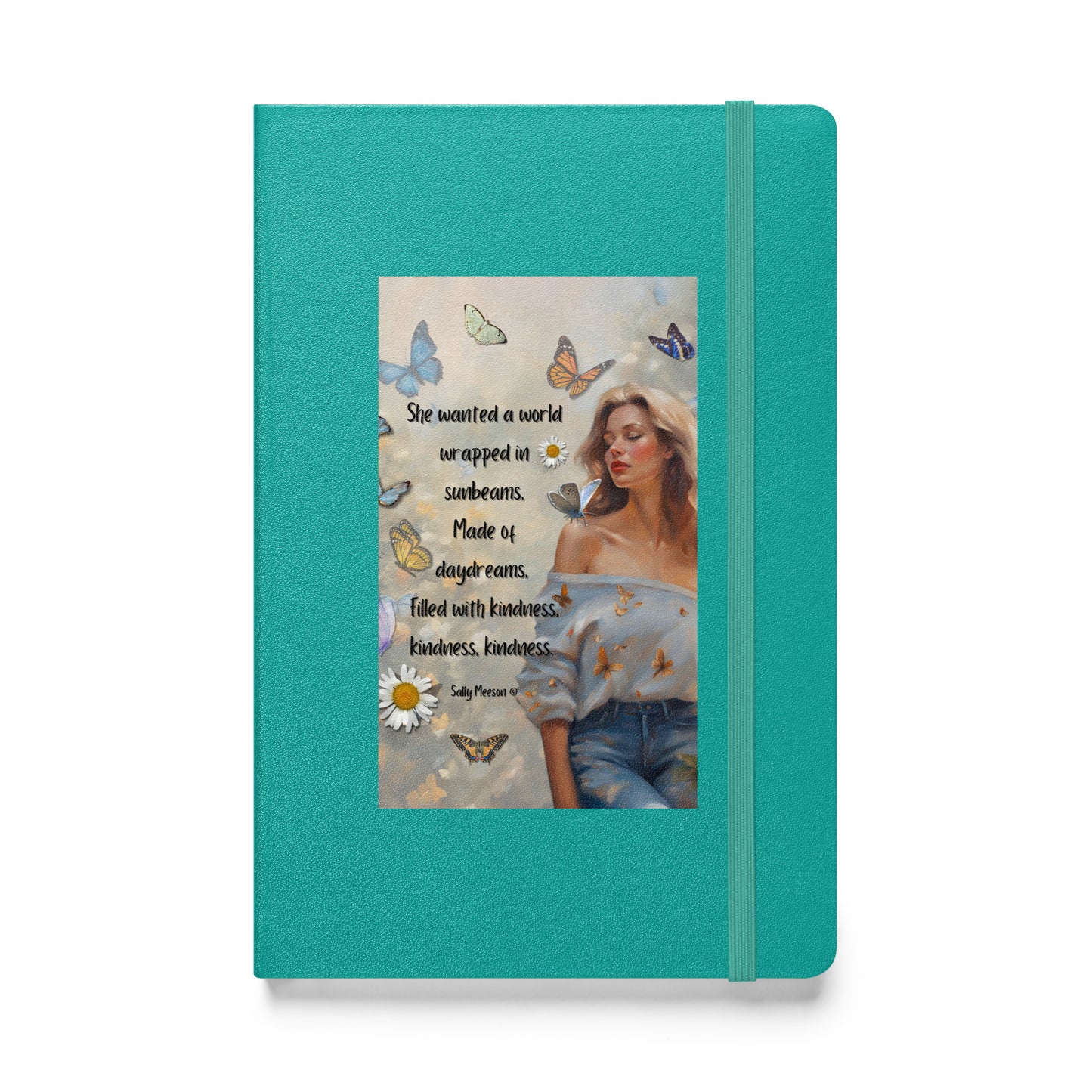 'Kindness' hardcover bound notebook with impressionist oil style artwork and quote by writer Sally Meeson