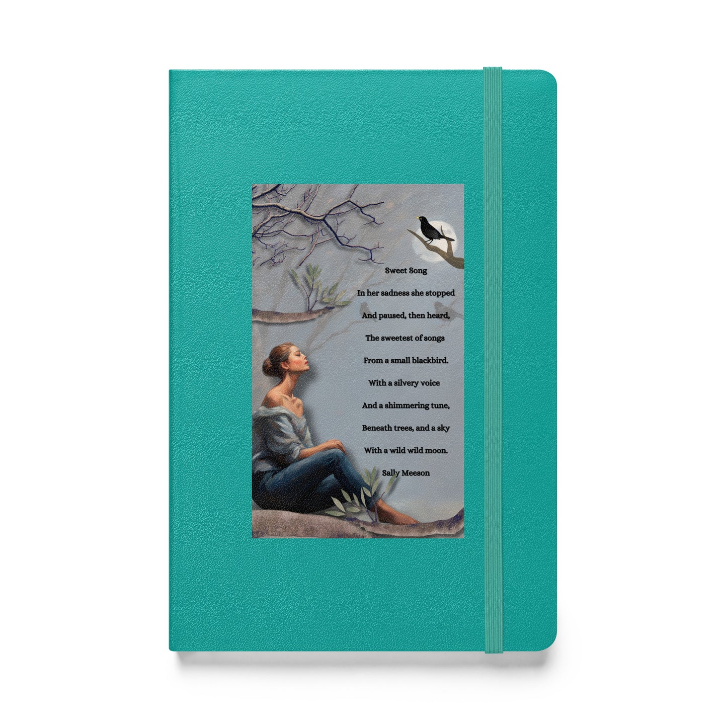 'Sweet Song' hardcover bound notebook with impressionist oil style artwork and original poem by writer Sally Meeson