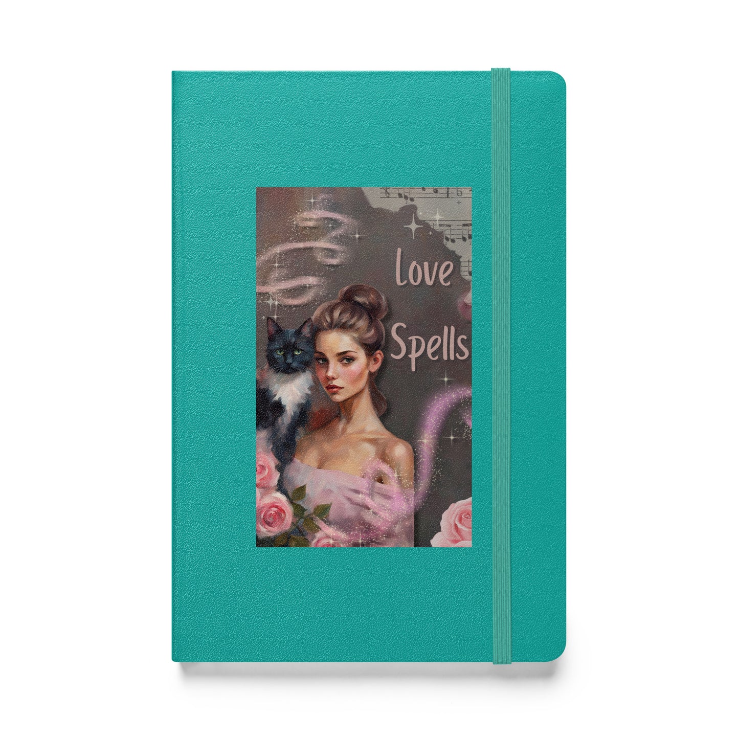 'Love Spells' hardcover bound notebook with impressionist oil style artwork