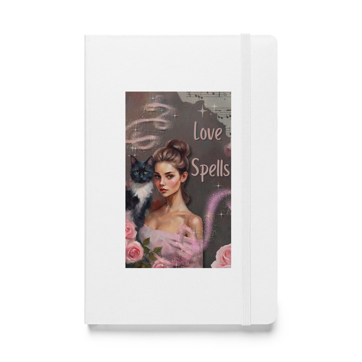 'Love Spells' hardcover bound notebook with impressionist oil style artwork