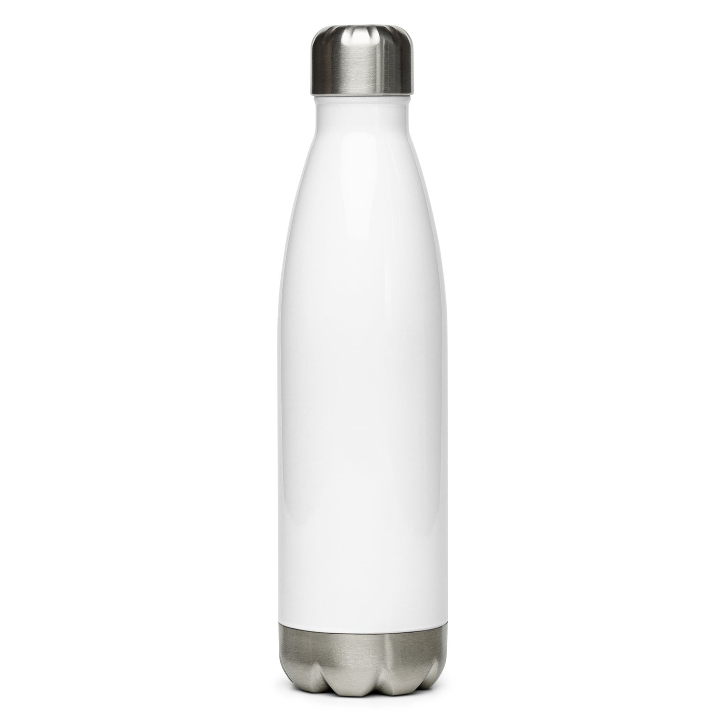 'So I Wrote' stainless steel water bottle with impressionist style artwork and original poem by writer Sally Meeson